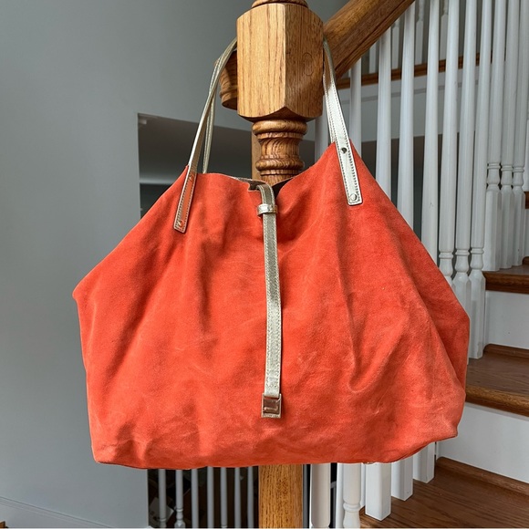 Tiffany & Co. Handbags - Tiffany & Co. Orange Suede Reversible Tote